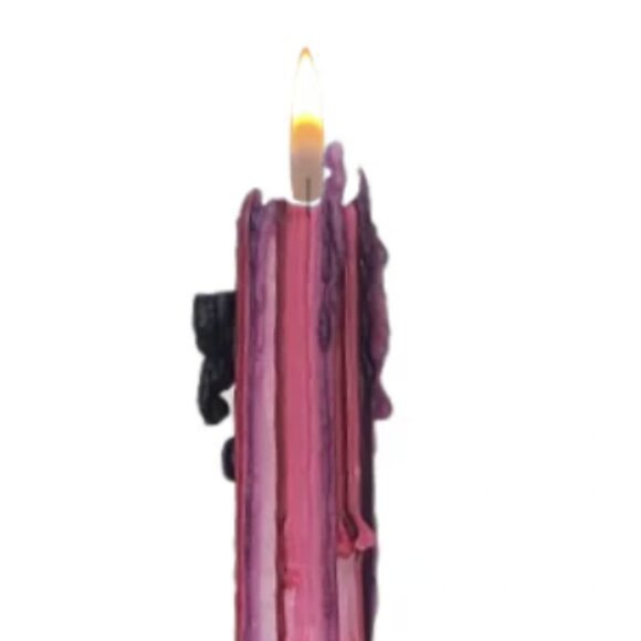 PURPLE HAZE DRIP TAPER CANDLES (Set of 2) - Picture 4 of 4